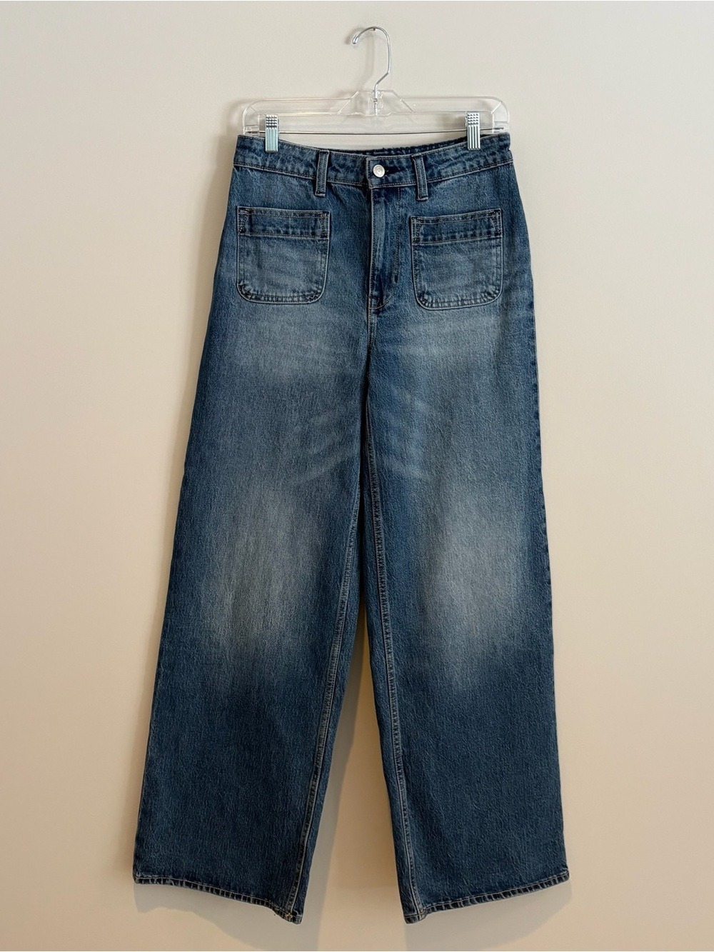 Free Assembly High Rise Wide Leg Denim Jeans in Light Blue Size 6